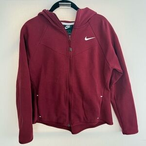 Nike Sportswear Tech Fleece Windrunner women's full-zip hoodie in maroon/red
